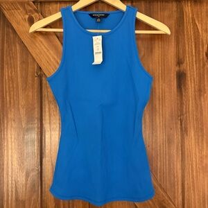 NWT White House Black Market Blue Ribbed Tank Top Small